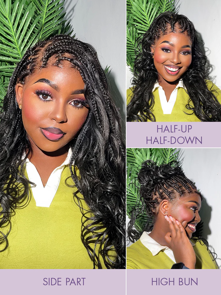 OwnScalp™ French Curl Knotless Boho Braids HD Full Lace Long Wig Flexi Fit Invisi Drawstring Cap - US Only - Image 9