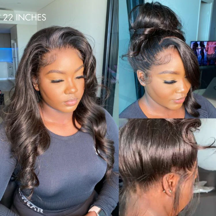 Luvme Hair Full Lace Classy Natural Black Body Wave Free Parting Half Up Half Down Wig Invisi Drawstring Cap Pre-cut Lace - Image 6