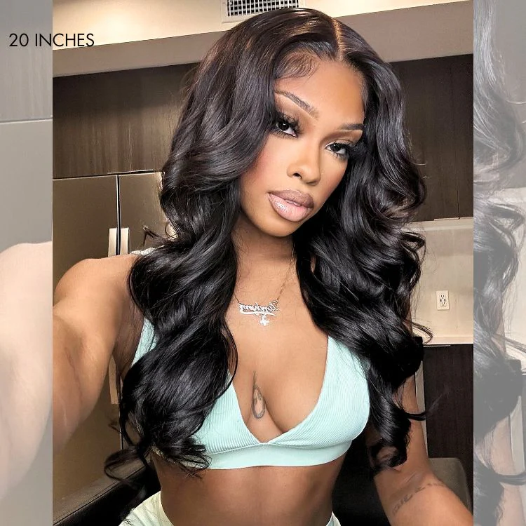 Protective V Part Glueless Long Wig 100% Human Hair (Kinky Straight / Body Wave / Jerry Curly) - Image 3