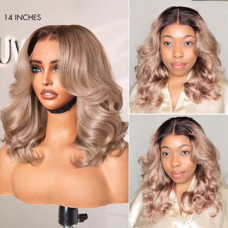 Ash Blonde Loose Body Wave 5x5 Closure Lace Glueless Wig Breathable Cap - Image 2