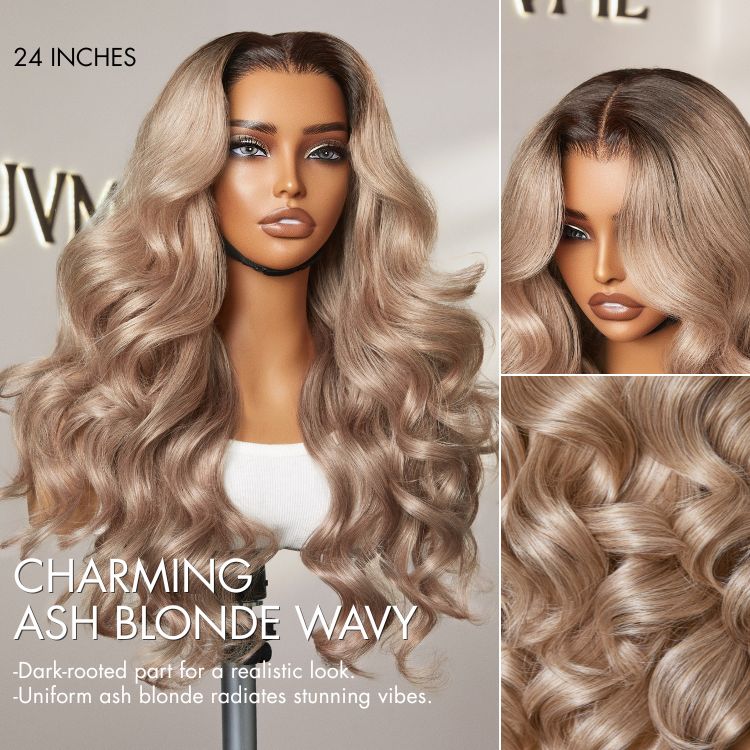 Ash Blonde Loose Body Wave 5x5 Closure Lace Glueless Wig Breathable Cap - Image 6