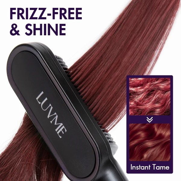 Hair Straightener Comb with US Plug, Built-in Ceramic Heating Plate, 20s Fast Heating & 5 Temp Settings & Anti-Scald for Professional Salon at Home | US Only - Image 2