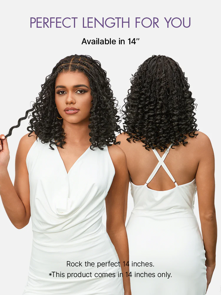 OwnScalp™ HD Full Lace Knotless Boho Curls Braided Bob Pre-Cut Lace Wig Flexi Fit Invisi Drawstring Cap - Image 10