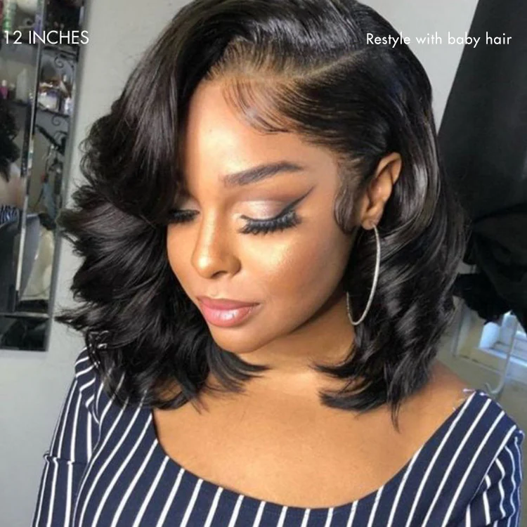 PreMax Wigs - Honey Brown with Blonde Highlights / Natural Black Bouncy Body Wave Glueless 13x4 Frontal Lace Human Hair Wig - Image 6