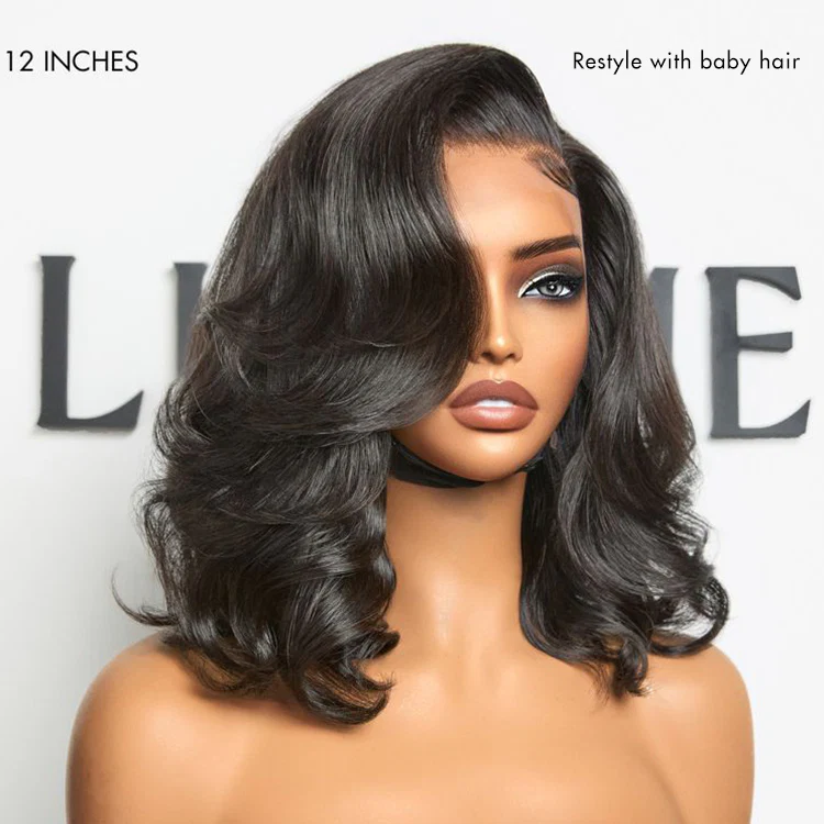 PreMax Wigs - Honey Brown with Blonde Highlights / Natural Black Bouncy Body Wave Glueless 13x4 Frontal Lace Human Hair Wig - Image 7