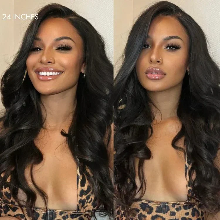 Honey Golden blonde / Natural Black Loose Body Wave Glueless 13x4 Lace Front Wig 100% Human Hair - Image 10