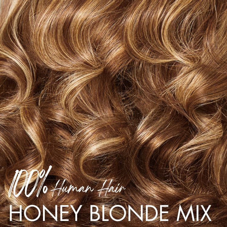 Honey Blonde Highlight Middle Part Bouncy Loose Wave Glueless 13x4 Frontal Lace Human Hair Wig - Image 4