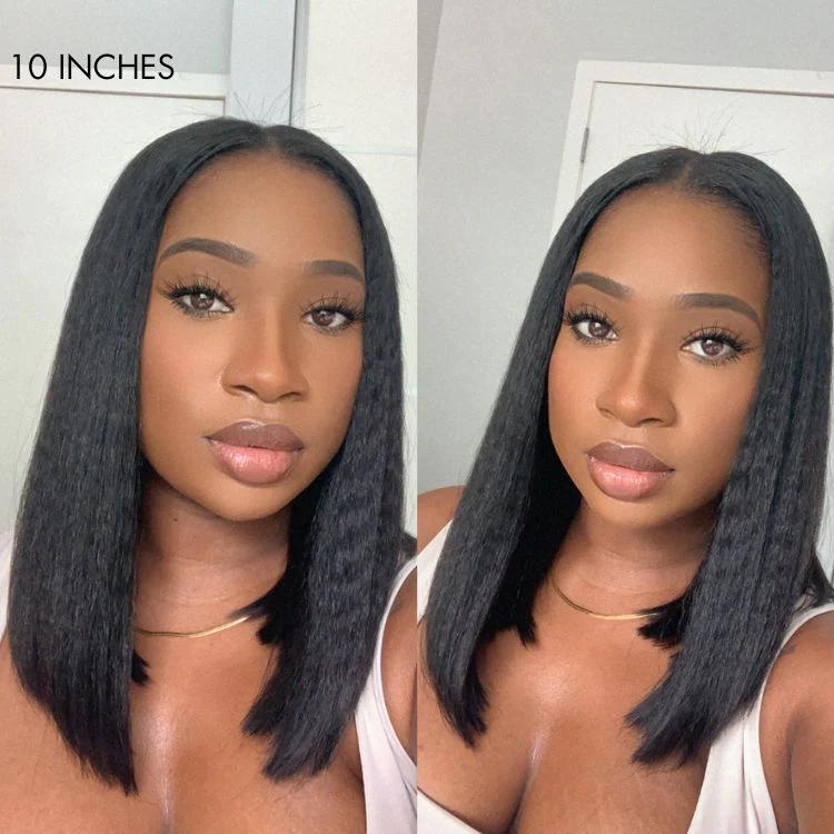 Kinky Straight U Part Quick & Easy Affordable 100% Human Hair Wig - Image 4