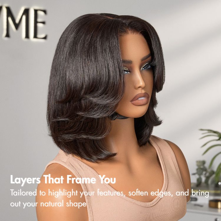 Layered Bob Glueless 5x5 Closure Lace Short Wig Pre-Cut Lace - US Only - Image 3
