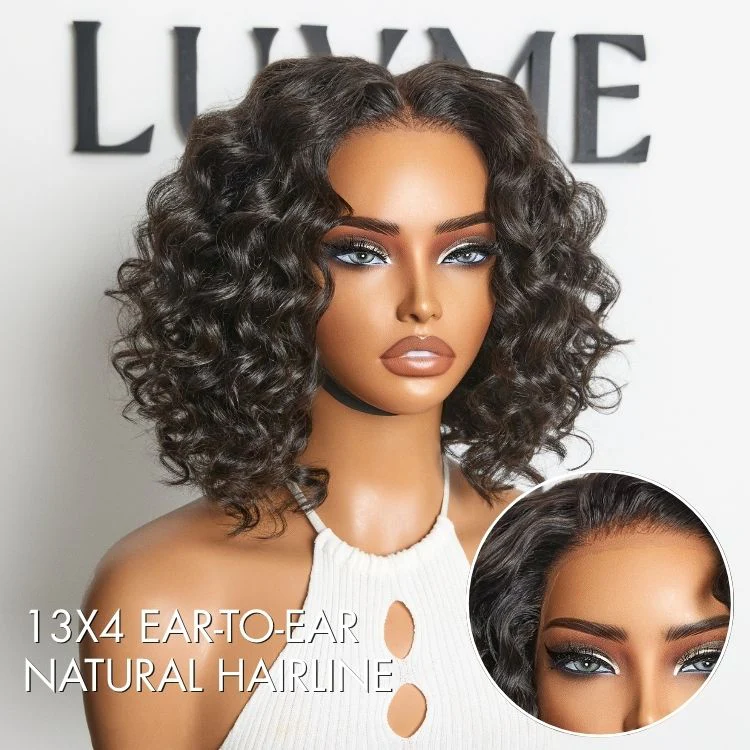 Lightweight & Voluminous Beach Wave Glueless 13x4 Lace Front Short Wig for Summer Pre-Cut Lace - Image 2