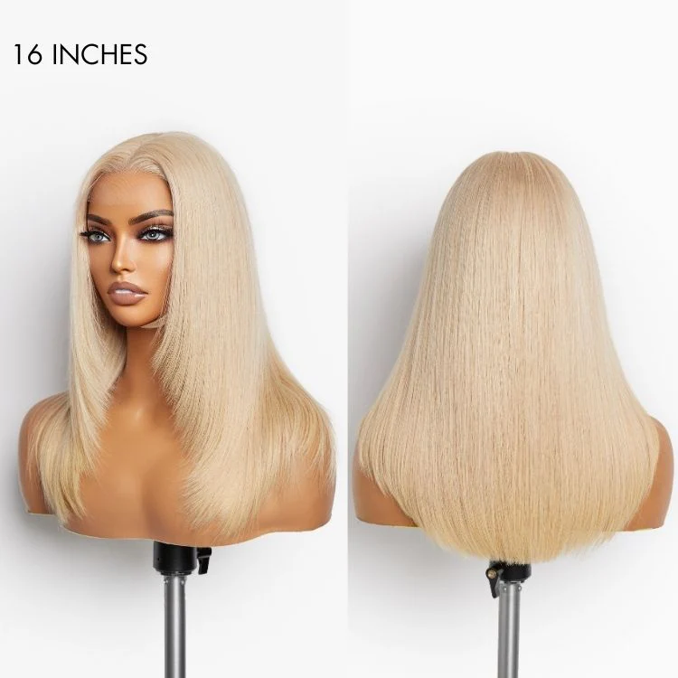 Blonde 613 Layered Cut Glueless 5x5 Closure HD Lace Wig 100% Virgin Human Hair - Image 5
