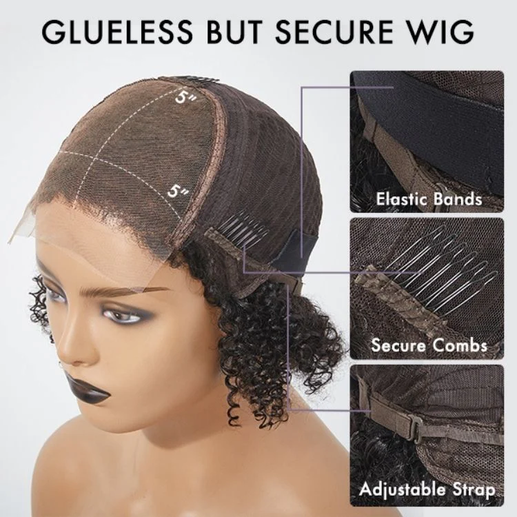 Limited Design | Blonde Highlights Glueless 5x5 Closure HD Lace Stacked Bob Wig | Large & Small Cap Size - Image 12
