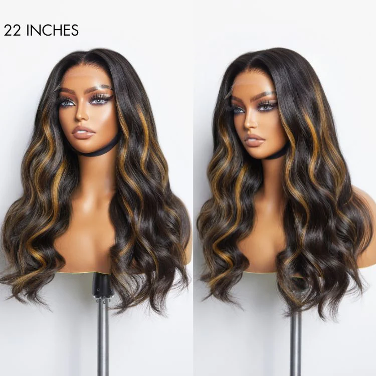 Blonde Piece Highlights Loose Wave Glueless 5x5 Closure HD Lace Wig | Large & Small Cap Size - Image 3