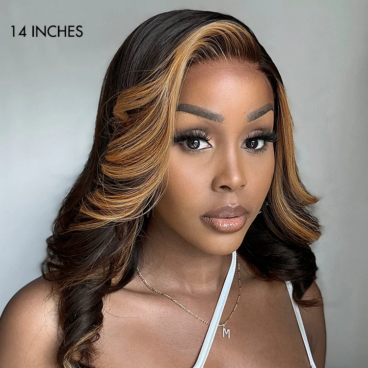 Brown Blonde Combo Highlight Loose Wave Glueless 5x5 Closure HD Lace Wig - Image 2