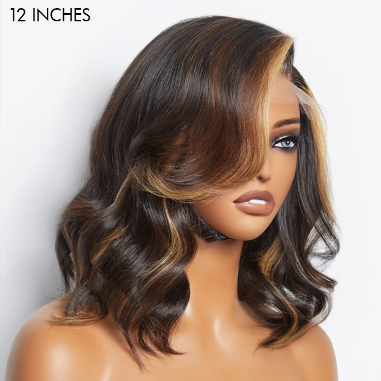 Brown Blonde Combo Highlight Loose Wave Glueless 5x5 Closure HD Lace Wig - Image 3