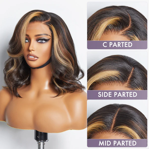 Brown Blonde Combo Highlight Loose Wave Glueless 5x5 Closure HD Lace Wig - Image 6