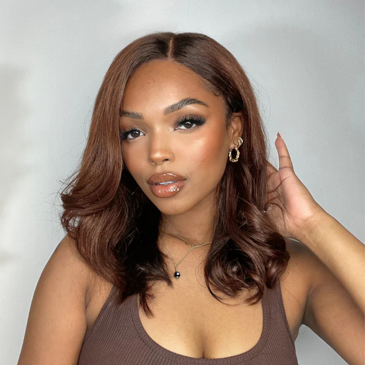 Brown with Black Peekaboo Loose Body Wave Glueless 5x5 Closure Lace Wig - Image 3
