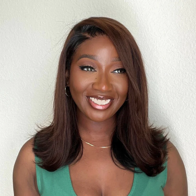 Brown with Black Peekaboo Loose Body Wave Glueless 5x5 Closure Lace Wig - Image 6