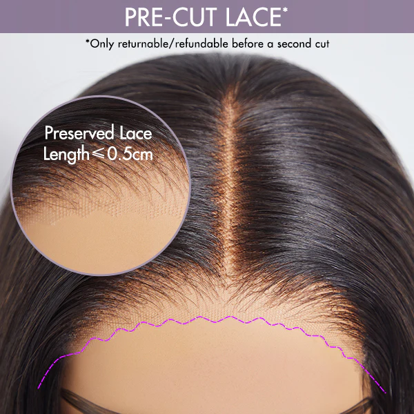 Letitia Chestnut Brown Ombre Loose Body Wave With Blunt Bangs 5x5 Closure Lace Glueless Wig | Large & Small Cap Size - Image 6