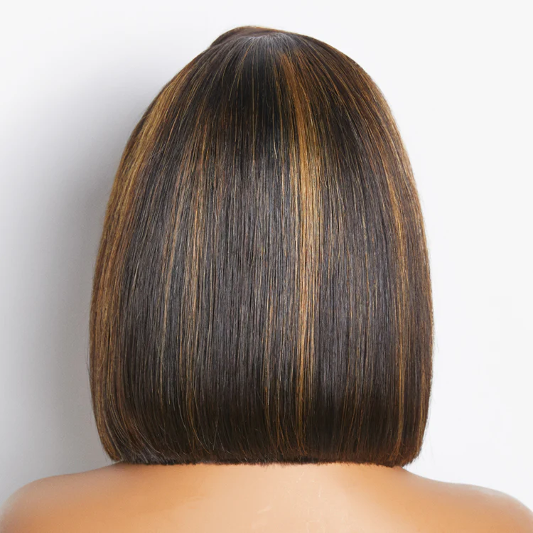 Mix Ombre Highlights Glueless 5x5 Closure HD Lace Bob Wig | Large & Small Cap Size - Image 6