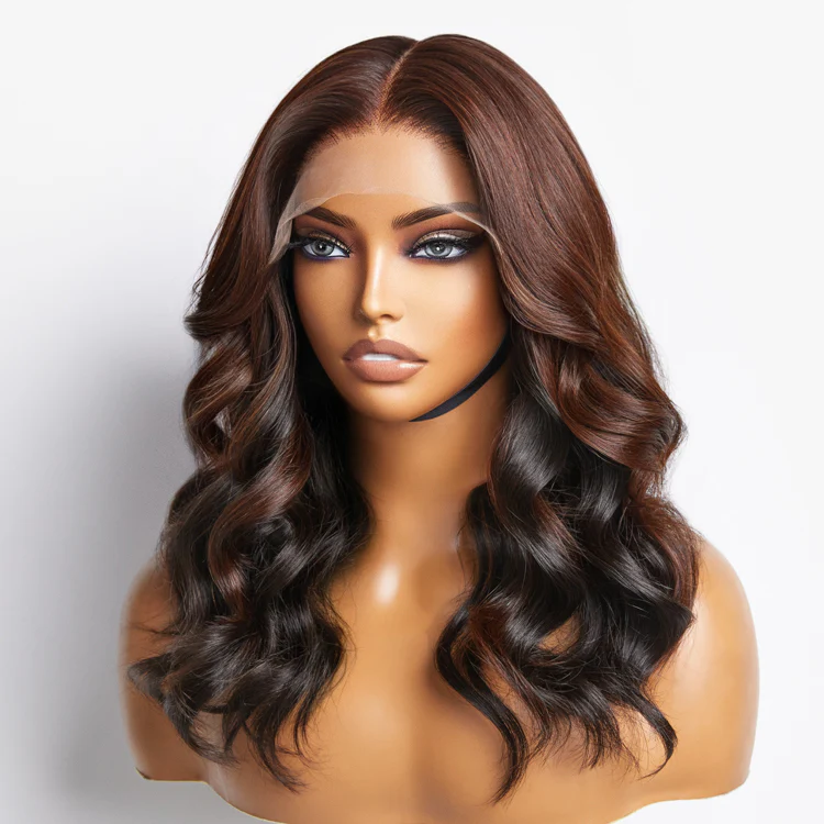 Peekaboo Bronze Brown Loose Body Wave Glueless 5x5 Closure HD Lace Wig | Large & Small Cap Size