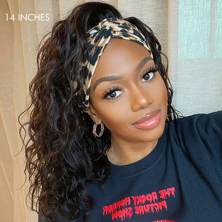Natural Black Loose Deep Wave Glueless Headband Wig 100% Human Hair (Get Free Trendy Headbands) - US Only - Image 4