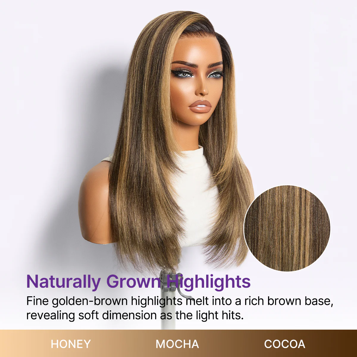 Luvme All-Day Comfort Wig 180% Density Blonde Highlight Butterfly Cut Layered Light Yaki Straight Glueless 7x6 Closure HD Lace Wig Pre-Cut Lace - Image 6