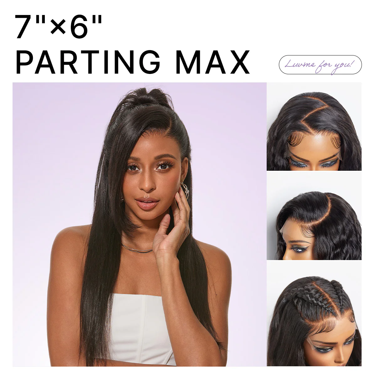 US Only | Luvme All-Day Comfort™ Wig 180% / 250% Density Bone Straight with Baby Hair PartingMax Glueless 7x6 Closure HD Lace Wig Pre-Cut Lace - Image 10