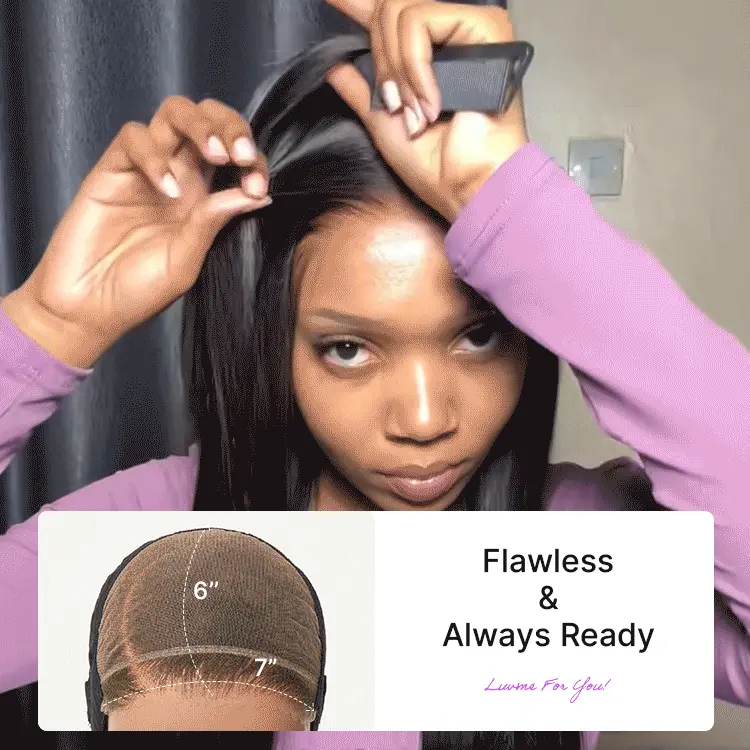 US Only | Luvme All-Day Comfort™ Wig 180% / 250% Density Bone Straight with Baby Hair PartingMax Glueless 7x6 Closure HD Lace Wig Pre-Cut Lace - Image 11
