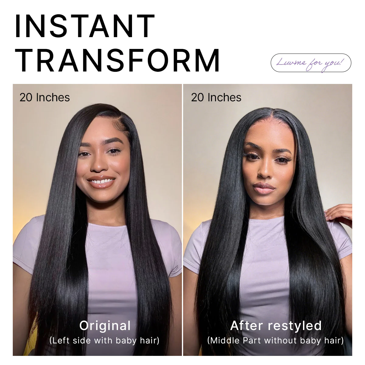 US Only | Luvme All-Day Comfort™ Wig 180% / 250% Density Bone Straight with Baby Hair PartingMax Glueless 7x6 Closure HD Lace Wig Pre-Cut Lace - Image 7