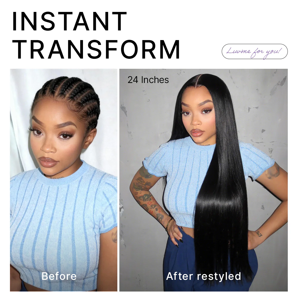 US Only | Luvme All-Day Comfort™ Wig 180% / 250% Density Bone Straight with Baby Hair PartingMax Glueless 7x6 Closure HD Lace Wig Pre-Cut Lace - Image 8
