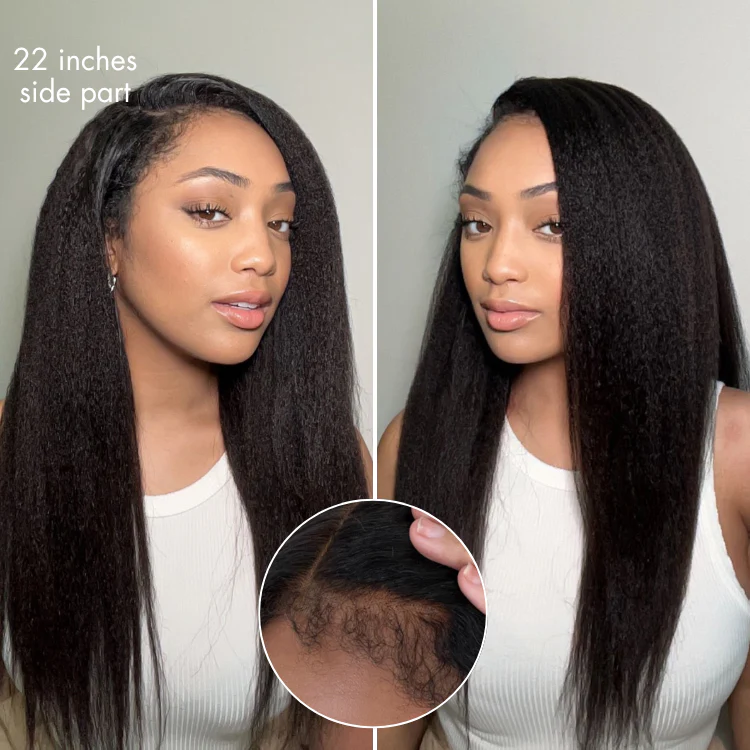 Luvme All-Day Comfortâ„¢ Wig 4C Kinky Edges Kinky Straight Glueless 7x6 Closure HD Lace Human Hair Wig Pre-Cut Lace - Image 3