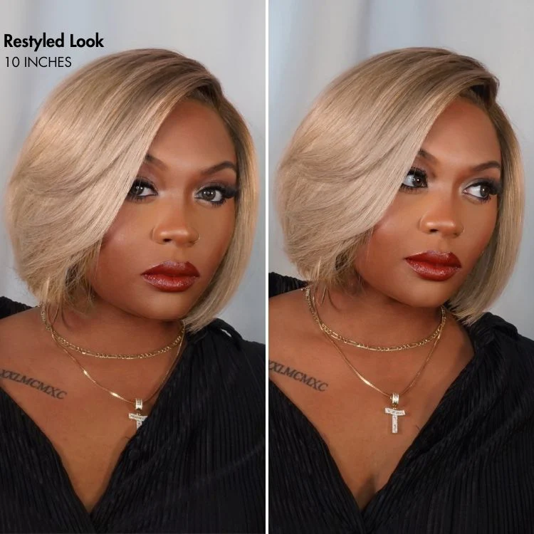 Luvme All-Day Comfort™ Wig Ash Blonde Blunt Cut Bob Glueless Minimalist HD Lace Short Bob Wig Pre-Cut Lace - Image 5