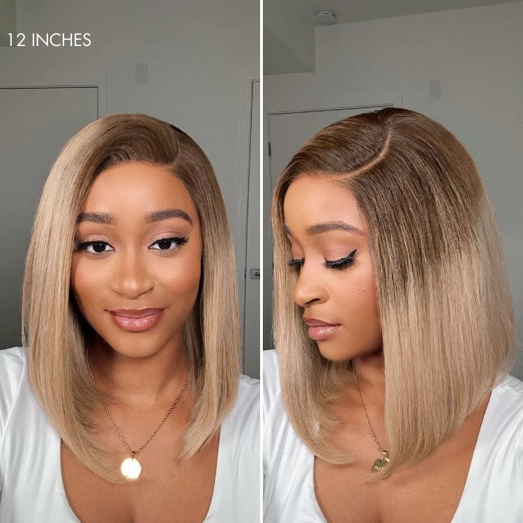 Luvme All-Day Comfort™ Wig Ash Blonde Blunt Cut Bob Glueless Minimalist HD Lace Short Bob Wig Pre-Cut Lace - Image 9