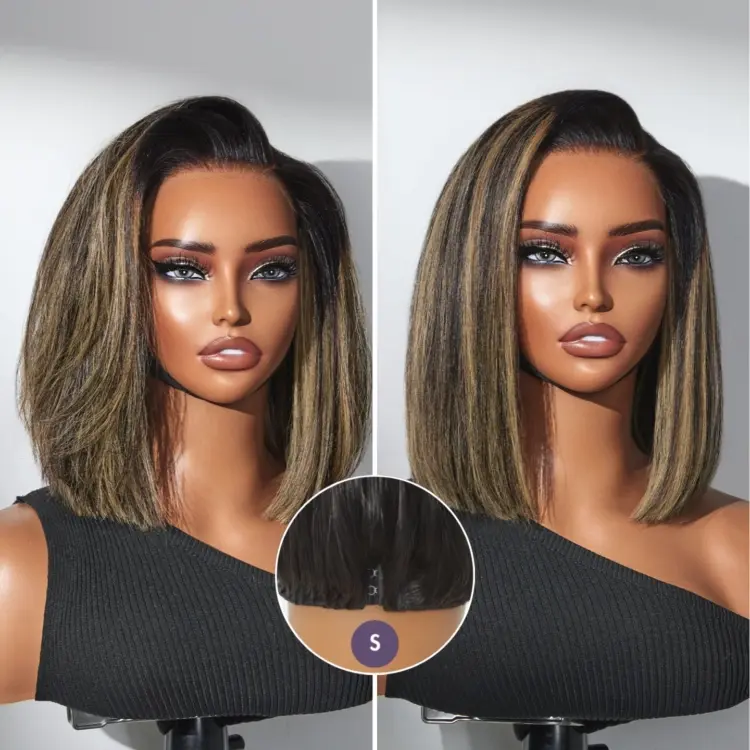 Luvme All-Day Comfort™ Wig Blunt Cut Bob Glueless Minimalist HD Lace Short Human Hair Wig Pre-Cut Lace - Image 13