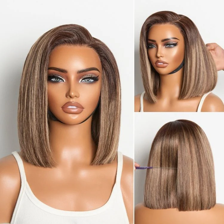 Luvme All-Day Comfort™ Wig Blunt Cut Bob Glueless Minimalist HD Lace Short Human Hair Wig Pre-Cut Lace - Image 18