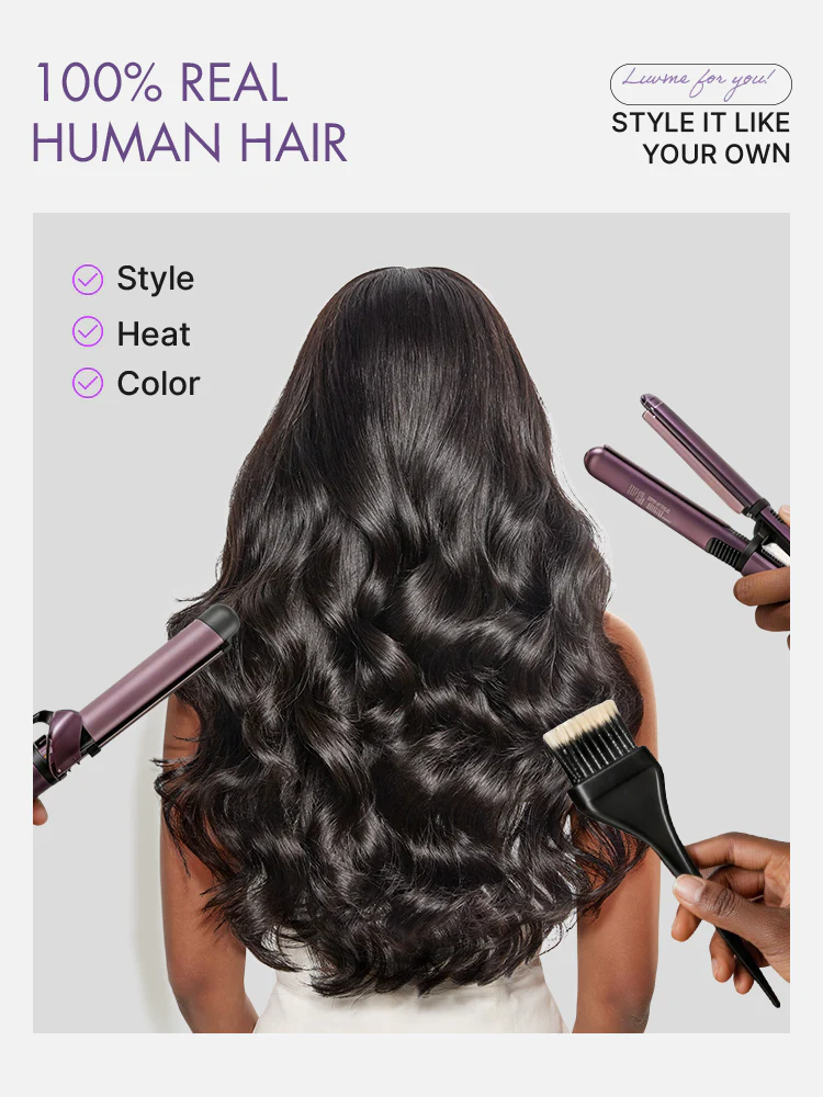 Luvme All-Day Comfort™ Wig 180% Density Loose Body Wave Glueless 7x6 Closure HD Lace Human Hair Wig with Bangs Pre-Cut Lace - Image 10
