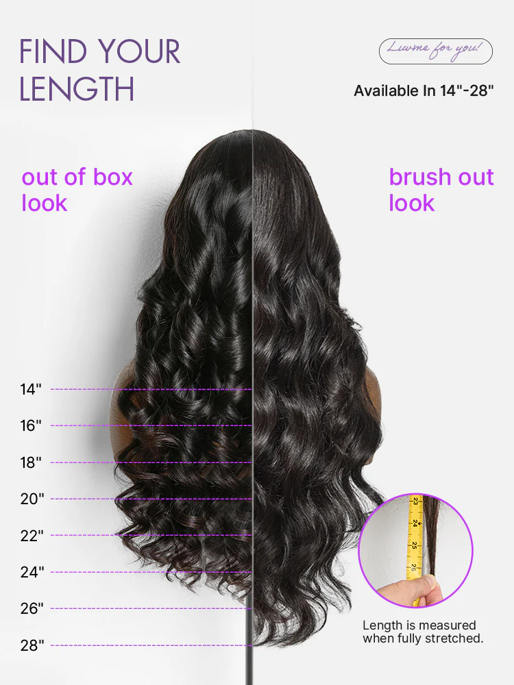 Luvme All-Day Comfort™ Wig 180% Density Loose Body Wave Glueless 7x6 Closure HD Lace Human Hair Wig with Bangs Pre-Cut Lace - Image 11