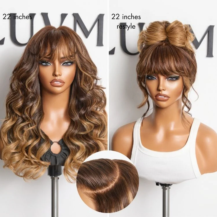 Luvme All-Day Comfort™ Wig 180% Density Loose Body Wave Glueless 7x6 Closure HD Lace Human Hair Wig with Bangs Pre-Cut Lace - Image 18