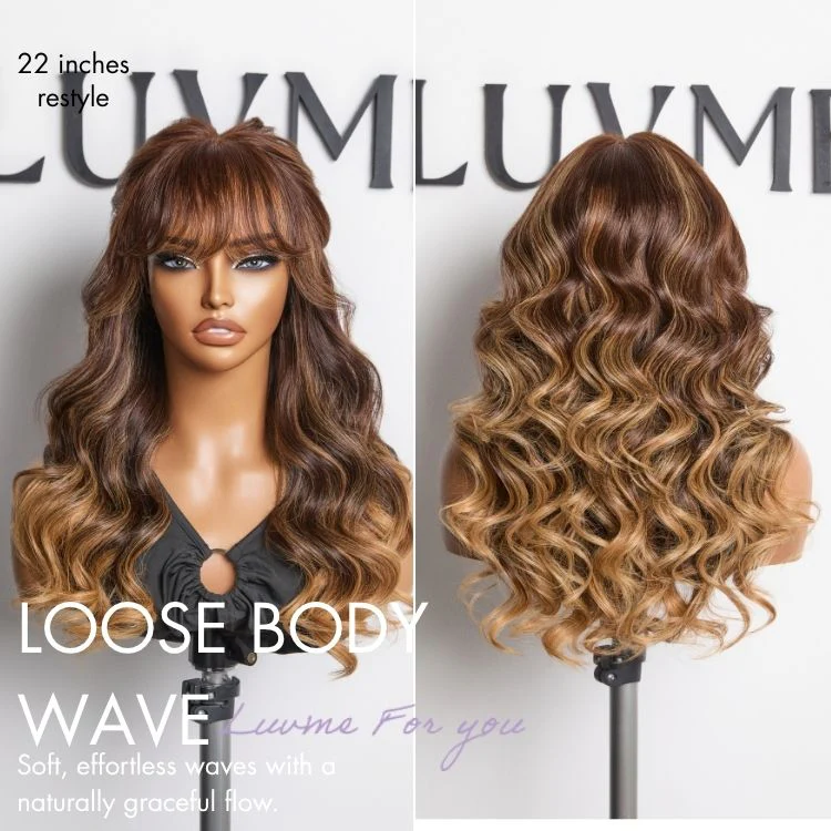 Luvme All-Day Comfort™ Wig 180% Density Loose Body Wave Glueless 7x6 Closure HD Lace Human Hair Wig with Bangs Pre-Cut Lace - Image 19