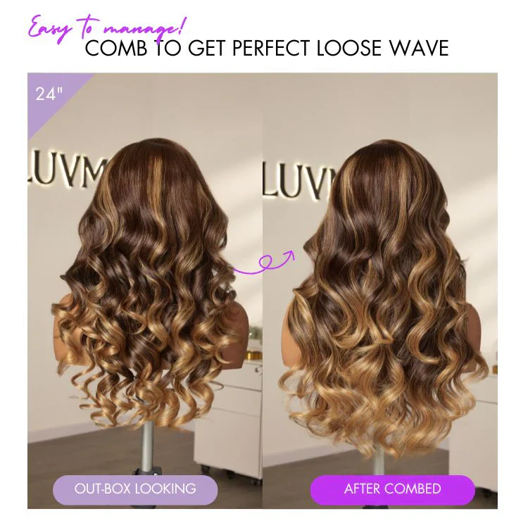Luvme All-Day Comfort™ Wig 180% Density Loose Body Wave Glueless 7x6 Closure HD Lace Human Hair Wig with Bangs Pre-Cut Lace - Image 22