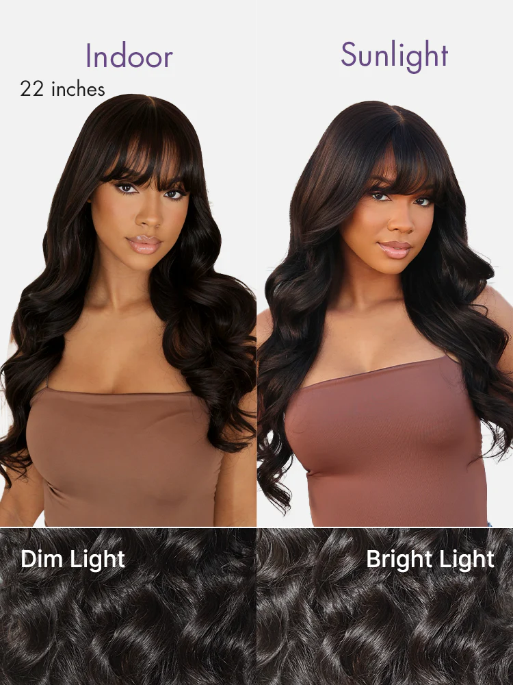 Luvme All-Day Comfort™ Wig 180% Density Loose Body Wave Glueless 7x6 Closure HD Lace Human Hair Wig with Bangs Pre-Cut Lace - Image 7