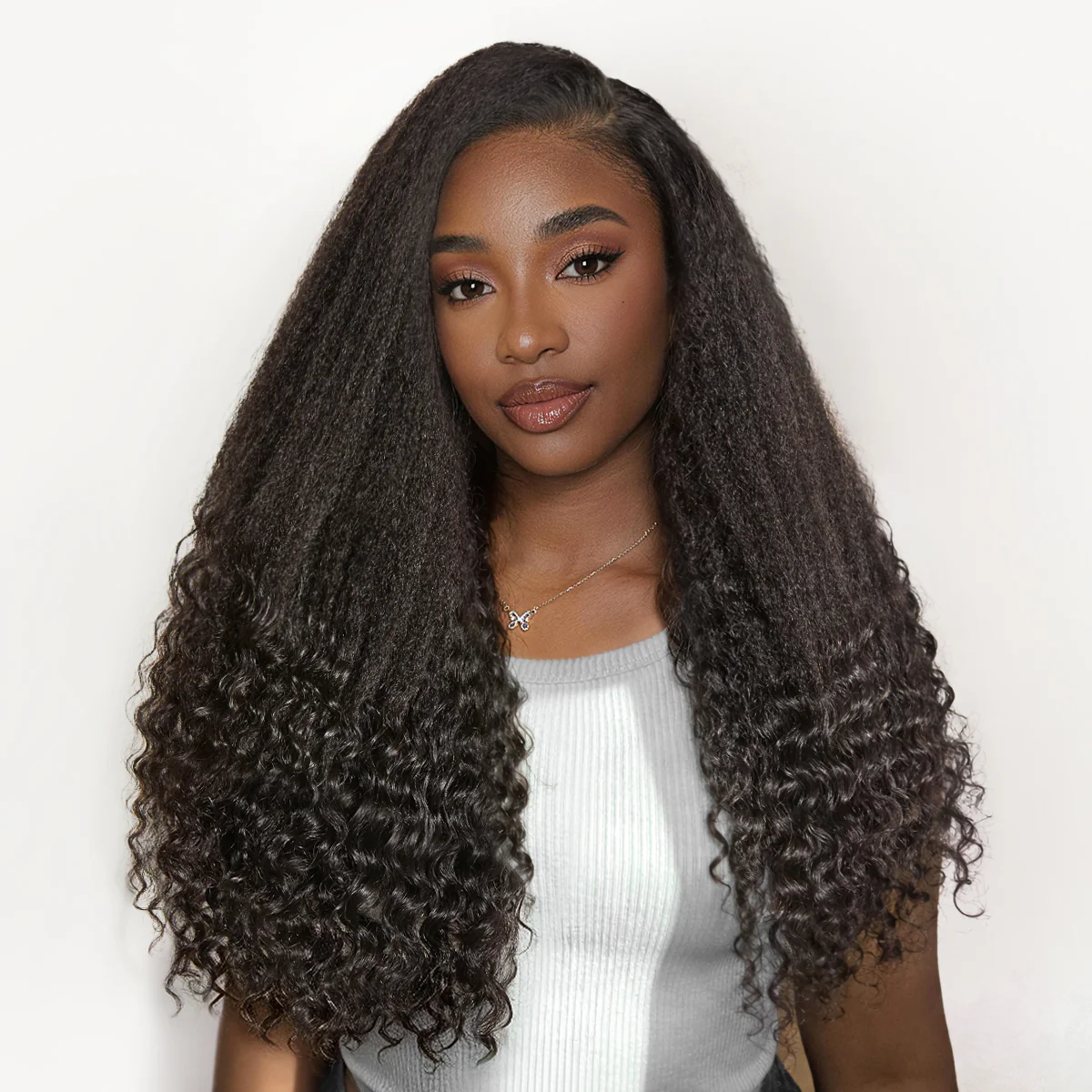 Luvme All-Day Comfort Wig PartingMax Natural Black Kinky Straight to Curly 7x6 Closure HD Lace Glueless Wig Pre Cut Lace - Image 2