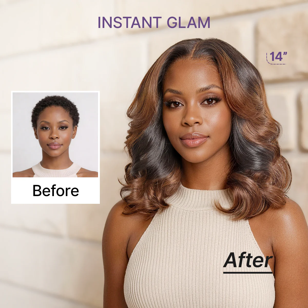 Luvme All-Day Curl Hold™ Premier Grade Hair Ombre Brown Body Wave CuticleAlign™ PartingMax Glueless 7x6 HD Lace Wig Pre-Cut Lace - Image 6