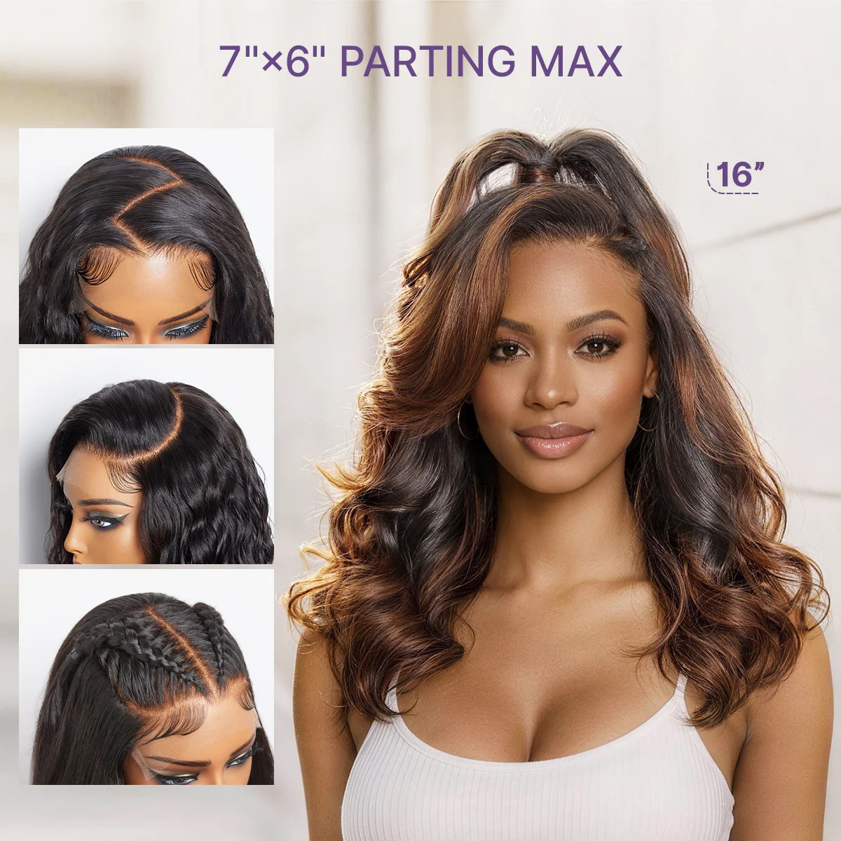 Luvme All-Day Curl Hold™ Premier Grade Hair Shoulder Length Body Wave CuticleAlign™ PartingMax Glueless 7x6 HD Lace Wig Pre-Cut Lace - Image 5