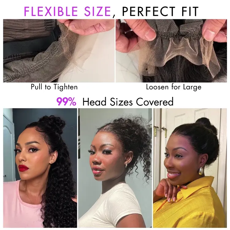 Luvme Flexiwigâ„¢ PreMax Wigs | Water Wave Flexi-Fit Invisi Drawstring Cap 360 Lace Long Curly Wig Pre-Cut Lace - Image 5