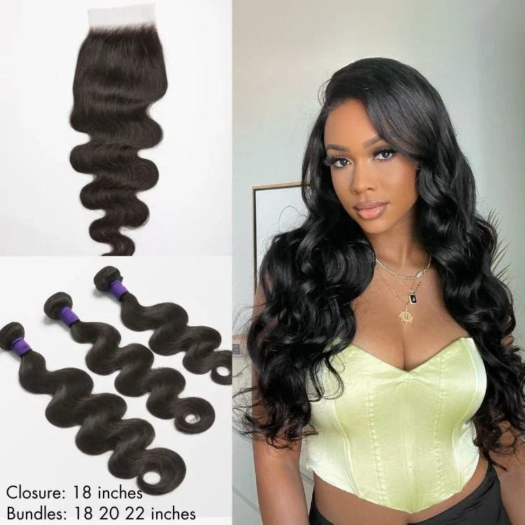 Upgraded Brazilian Hair Body Wave 3 Bundles with 5x5 HD Lace Closure - Image 9