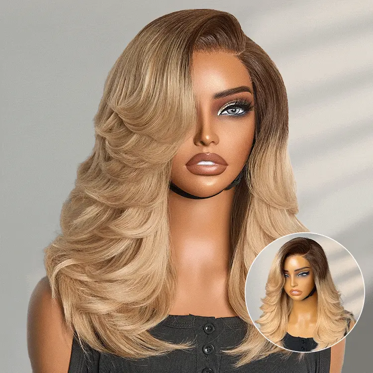 Luvme Hair-Effortlessly Chic Butterfly Cut Layered Wavy Glueless HD Minimalist Lace Short Wig - Image 14