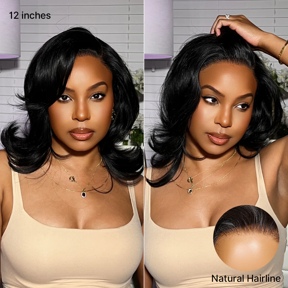 Luvme Hair-Effortlessly Chic Butterfly Cut Layered Wavy Glueless HD Minimalist Lace Short Wig - Image 2