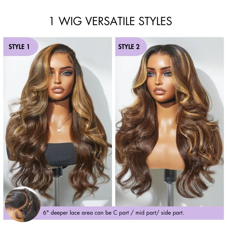 Luvme All-Day Comfort™ Wig 180% Density Honey Golden Blonde Loose Body Wave 7x6 Closure HD Lace Human Hair Wig Pre-Cut Lace - Image 6